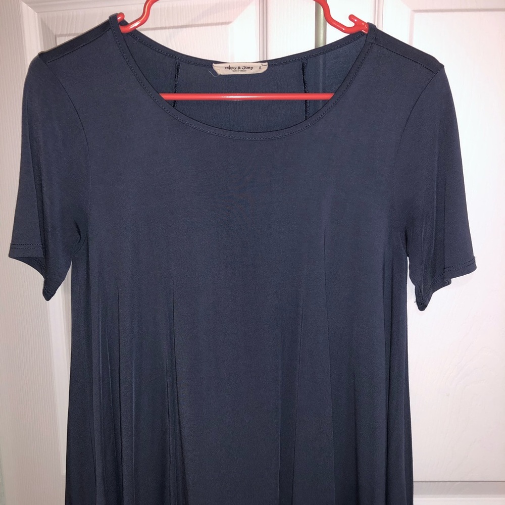 blue flowey blouse
